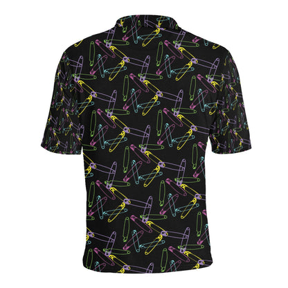 Safety Pin Print Design LKS304 Men Polo Shirt