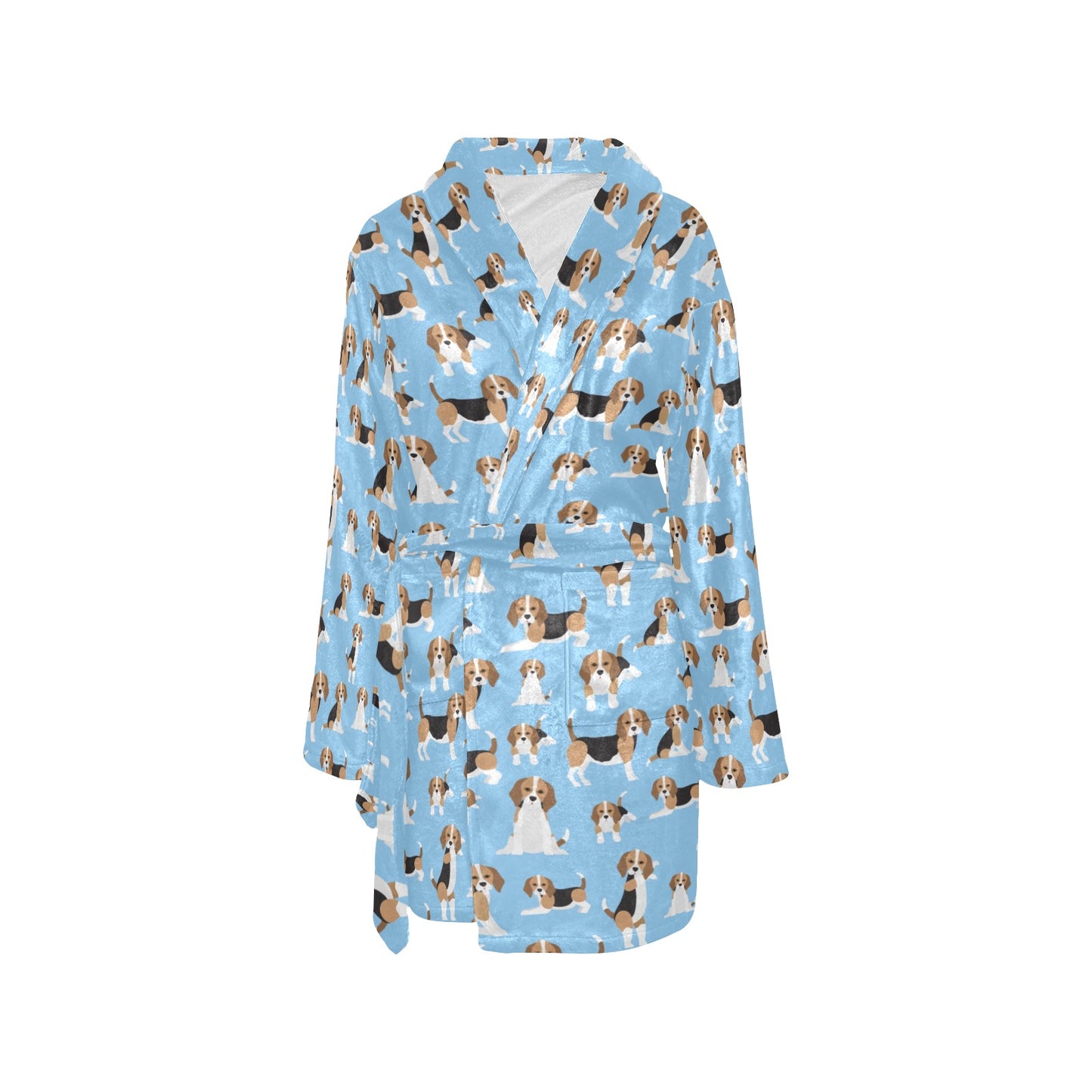 Beagle Pattern Print Design 03 Women's Fleece Robe