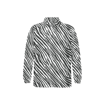 Zebra Classic Print Design LKS302 Long Sleeve Polo Shirt For Men's