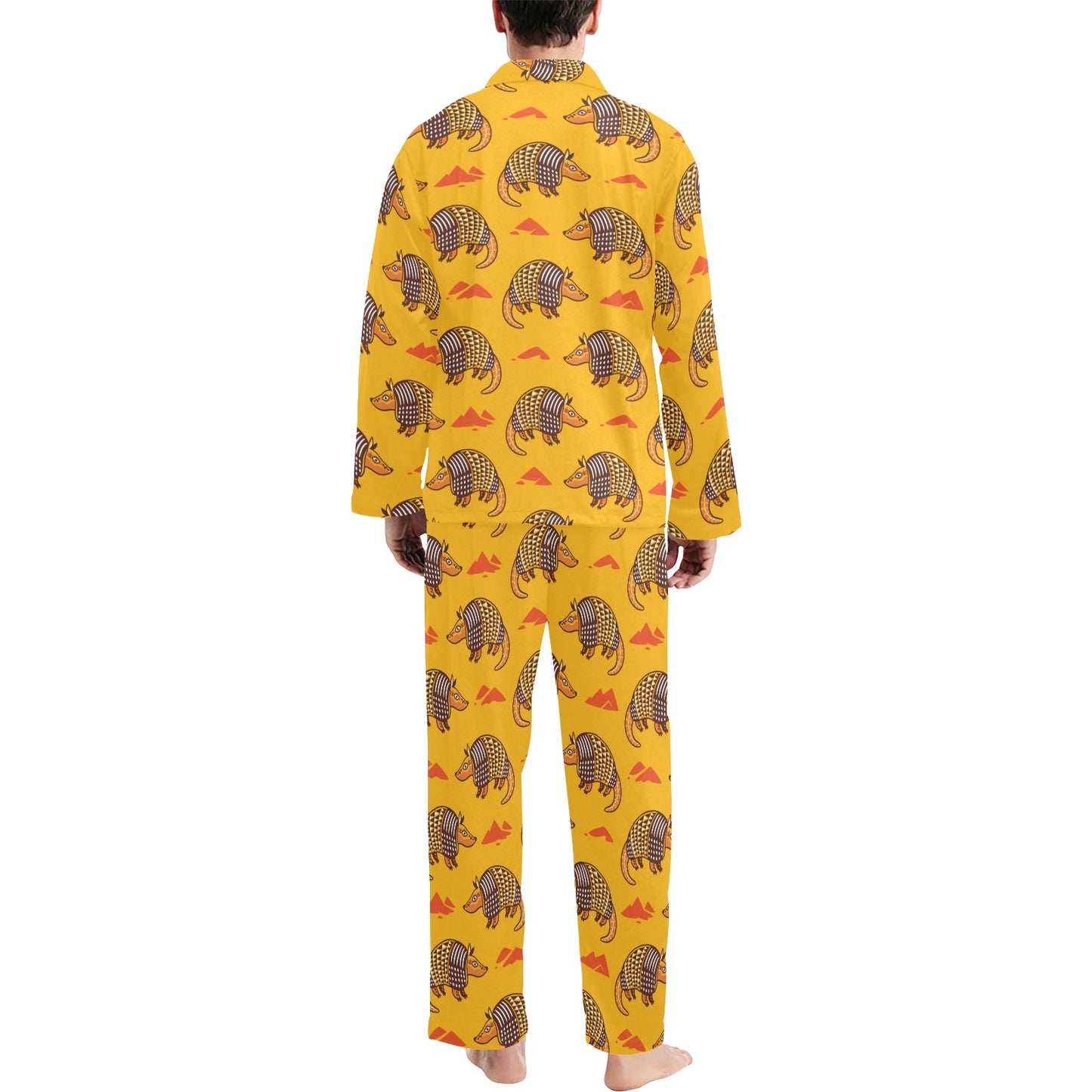 Armadillo Pattern Print Design 03 Men's Long Pajama Set