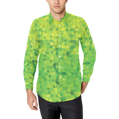 Geometric Print Design LKS402 Men's Long Sleeve Dress Shirt