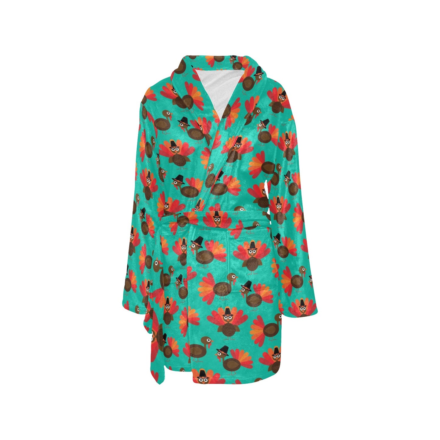 Turkey Print Design LKS402 Women's Fleece Robe