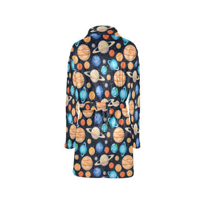 Planet Colorful Print Design LKS301 Women's Fleece Robe