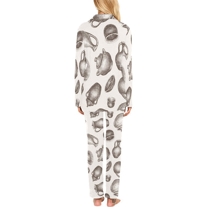 Pottery Pattern Print Design A01 Women's Long Pajama Set