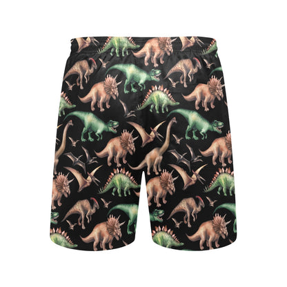 Dinosaur Print Pattern Men's Swim Trunks Beach Shorts