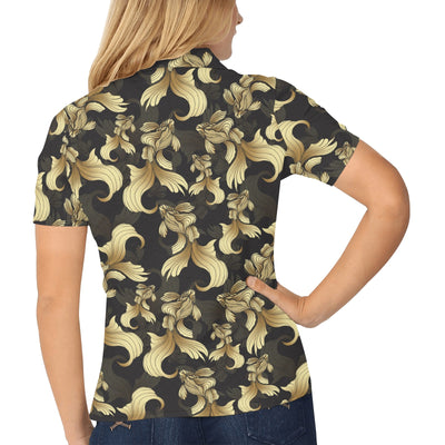 Goldfish Pattern Print Design 02 Women's Polo Shirt