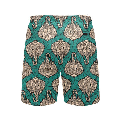 Boho Head Elephant Men's Swim Trunks Beach Shorts