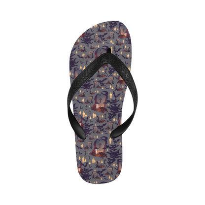 Creepy Graveyard Print Design LKS301 Flip Flops