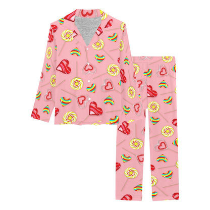 Lollipop Pattern Print Design LL05 Women's Long Pajama Set