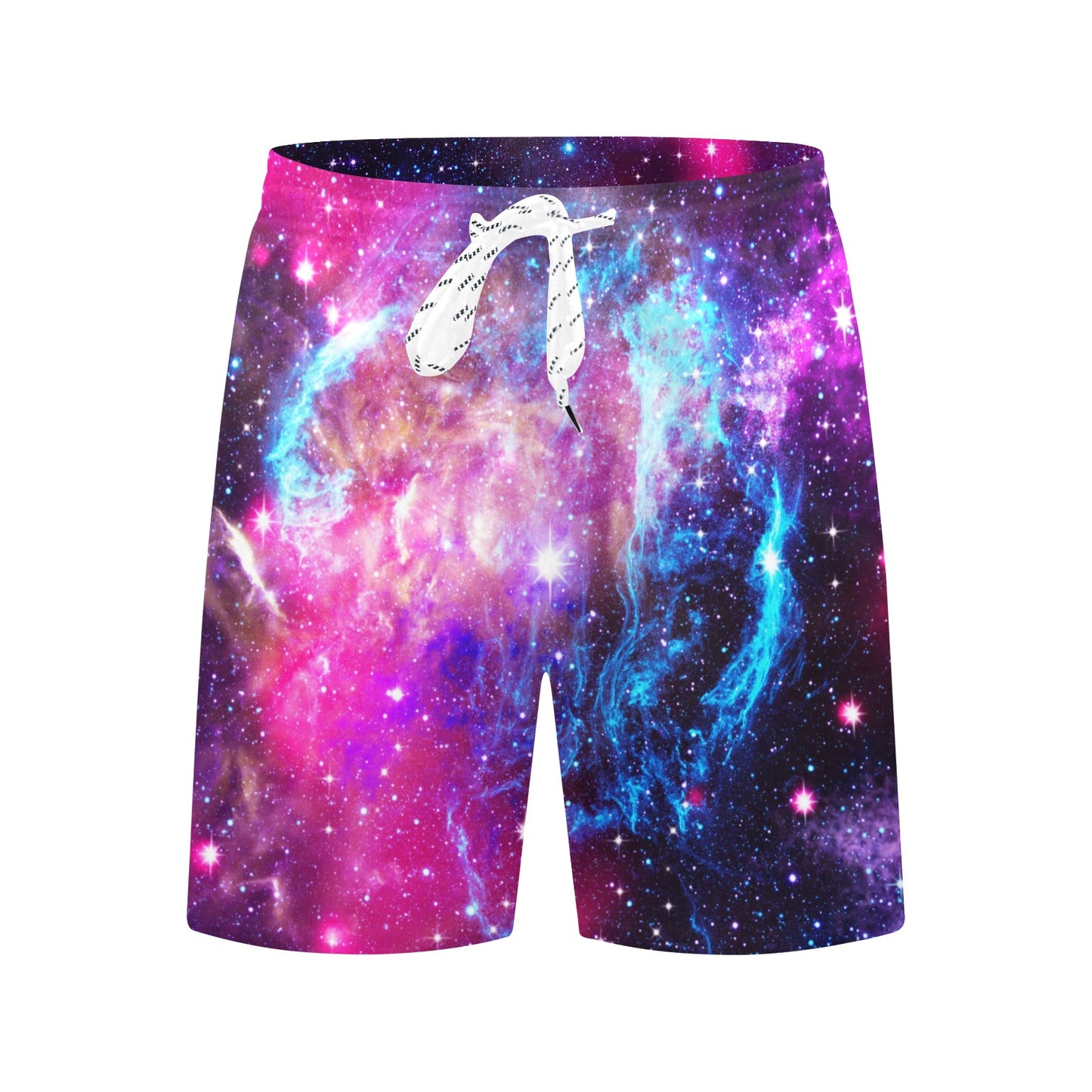 Galaxy Night Purple Space Print Men's Swim Trunks Beach Shorts