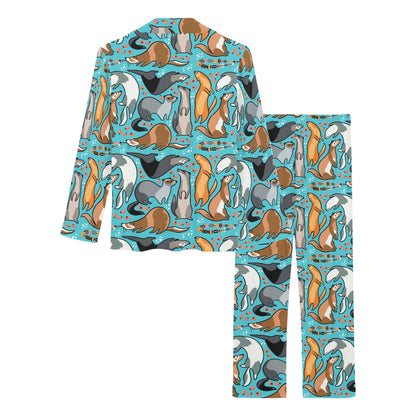 Ferret Pattern Print Design 03 Women's Long Pajama Set