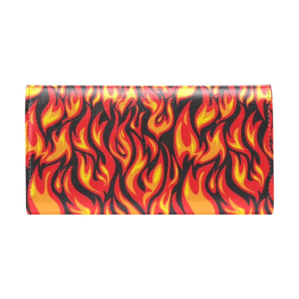 Flame Fire Print Pattern Women's Trifold Wallet