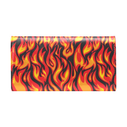 Flame Fire Print Pattern Women's Trifold Wallet
