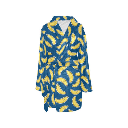 Banana Pattern Print Design BA03 Women's Fleece Robe