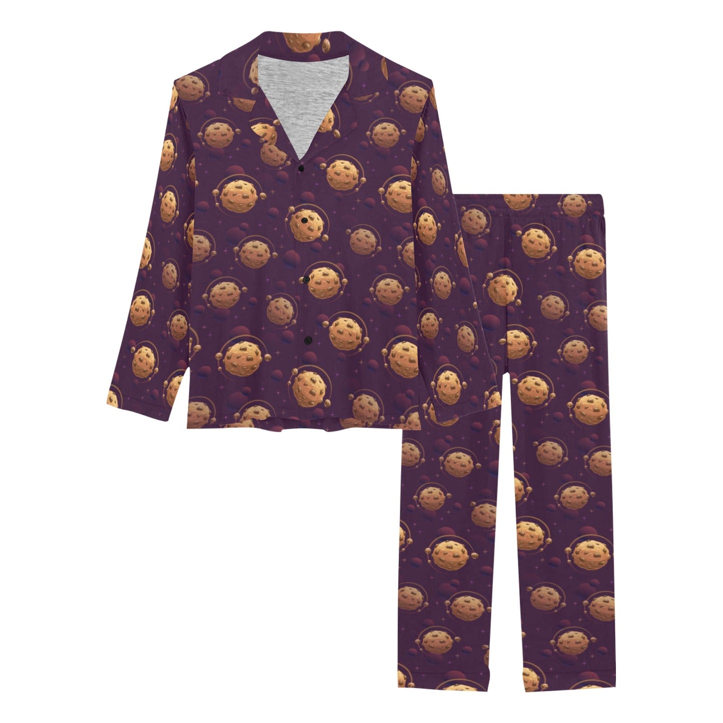 Cookie Pattern Print Design 03 Women's Long Pajama Set