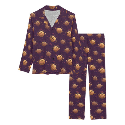 Cookie Pattern Print Design 03 Women's Long Pajama Set
