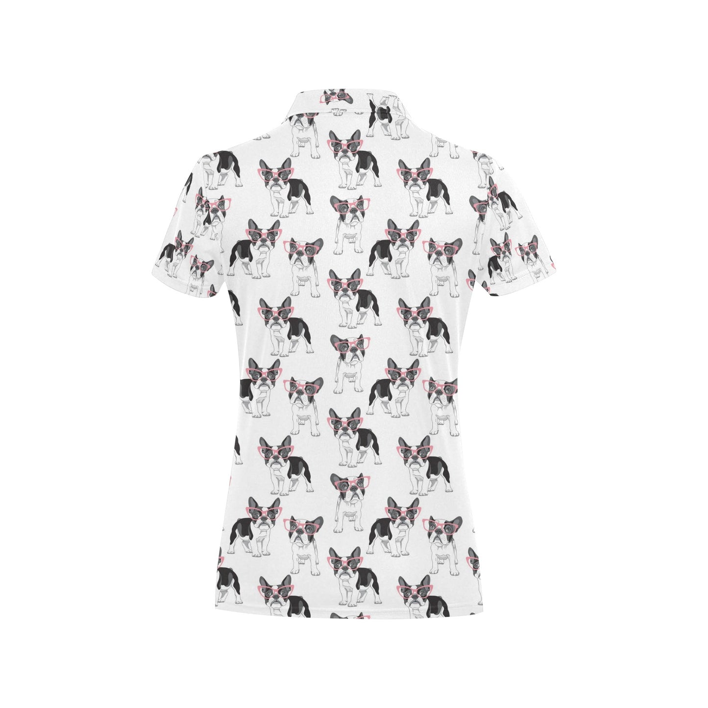 Boston Terrier Pattern Print Design 03 Women's Polo Shirt