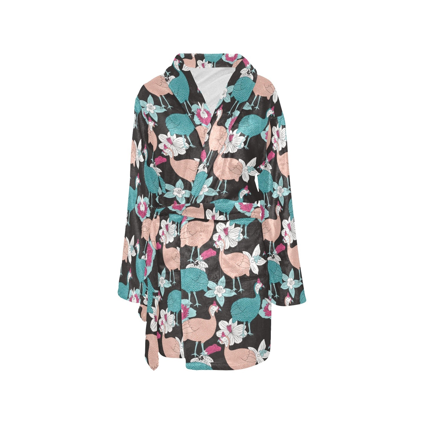 Guinea Fowl Pattern Print Design 03 Women's Fleece Robe
