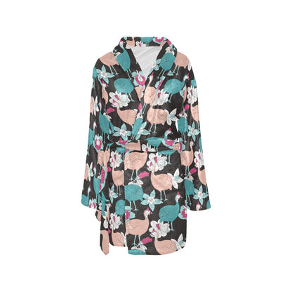 Guinea Fowl Pattern Print Design 03 Women's Fleece Robe