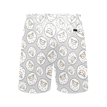 Sheep Print Design LKS401 Men's Swim Trunks Beach Shorts