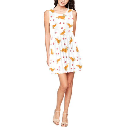 Cardigan Welsh Corgis Pattern Print Design 04 Sleeveless Dress