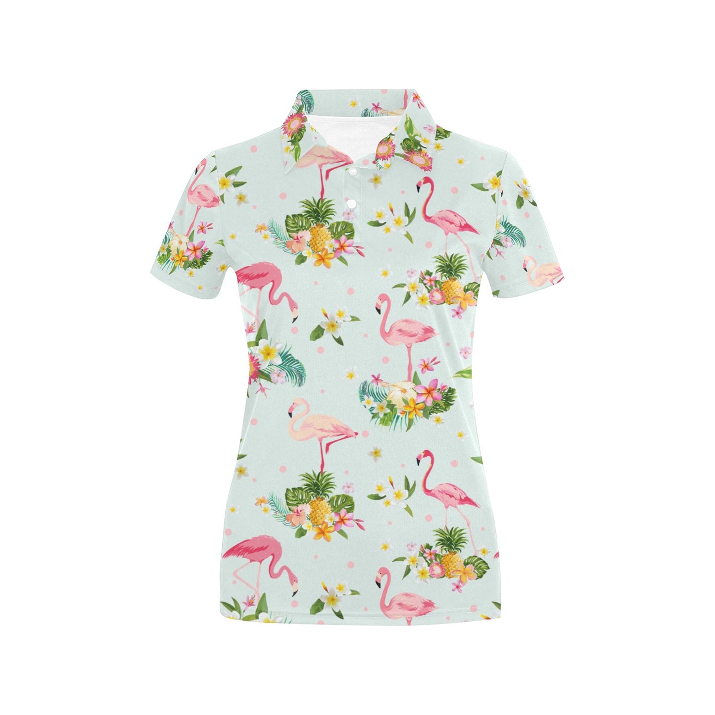 Flamingo Sweet Pattern Women's Polo Shirt