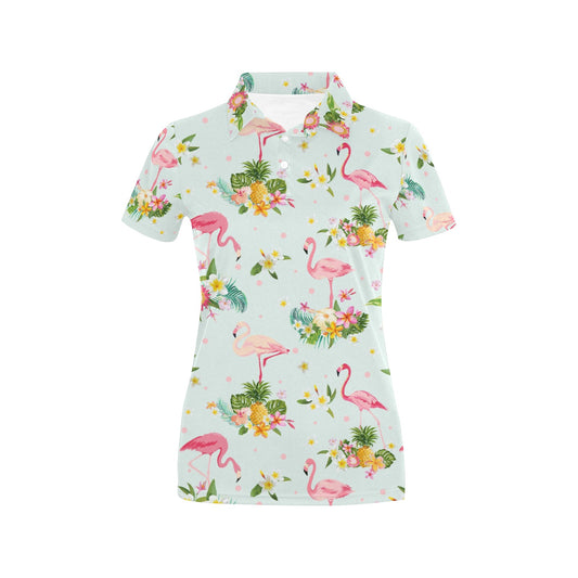 Flamingo Sweet Pattern Women's Polo Shirt