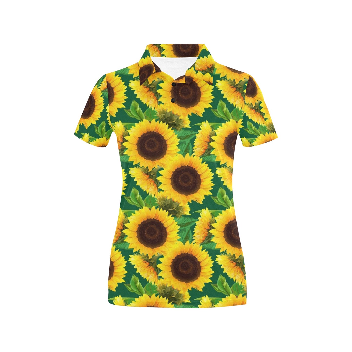 Sunflower Pattern Print Design SF02 Women's Polo Shirt