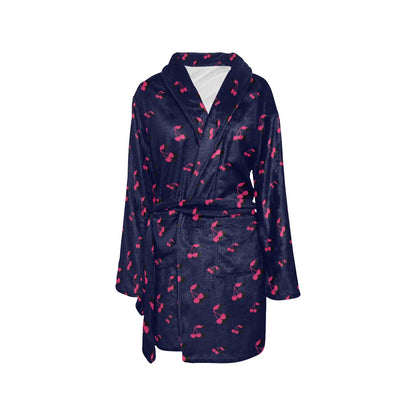 Cherry Pattern Print Design 02 Women's Fleece Robe