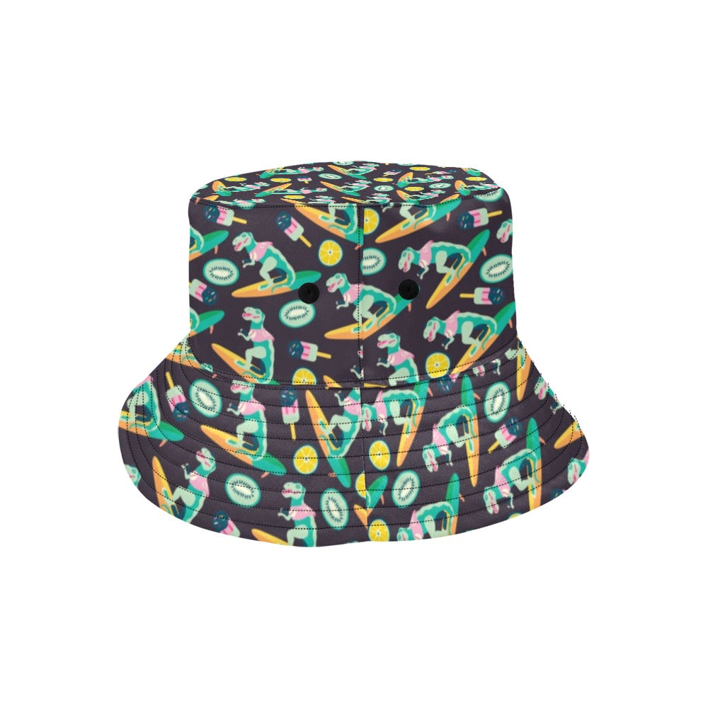 Surfboard T Rex Print Design LKS301 Unisex Bucket Hat