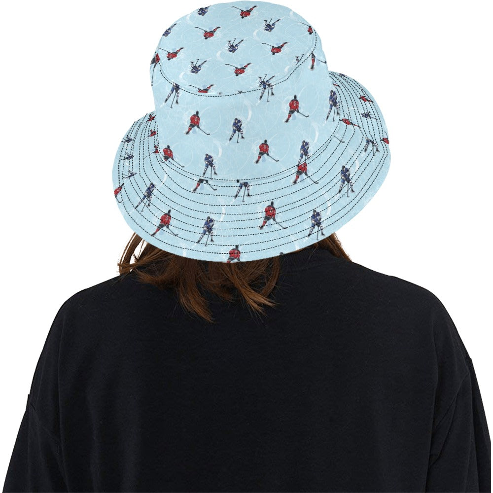 Hockey Player Print Design LKS302 Unisex Bucket Hat