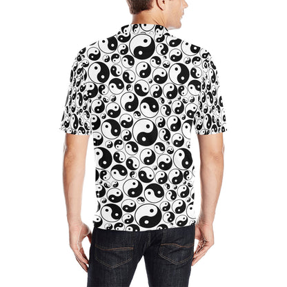 Yin Yang Print Design LKS302 Men Polo Shirt