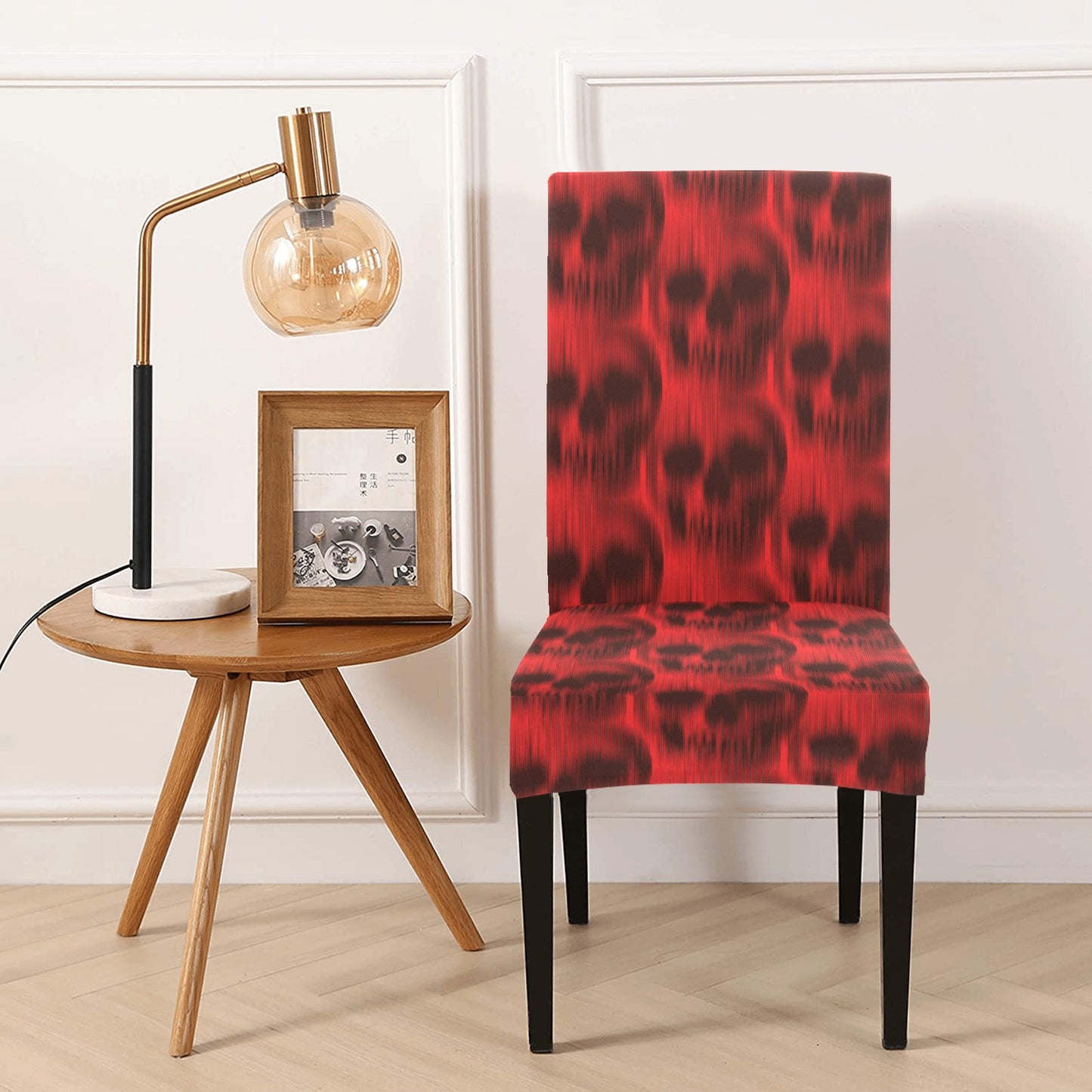 Skull Red Print Design LKS306 Dining Chair Slipcover