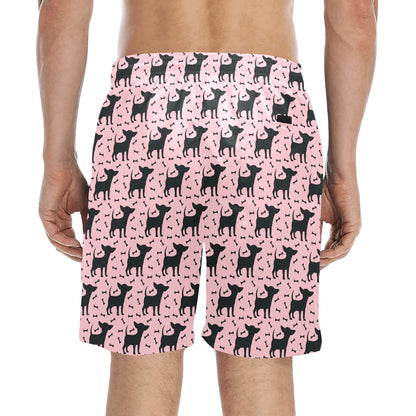 Chihuahua Pink Print Pattern Men's Swim Trunks Beach Shorts