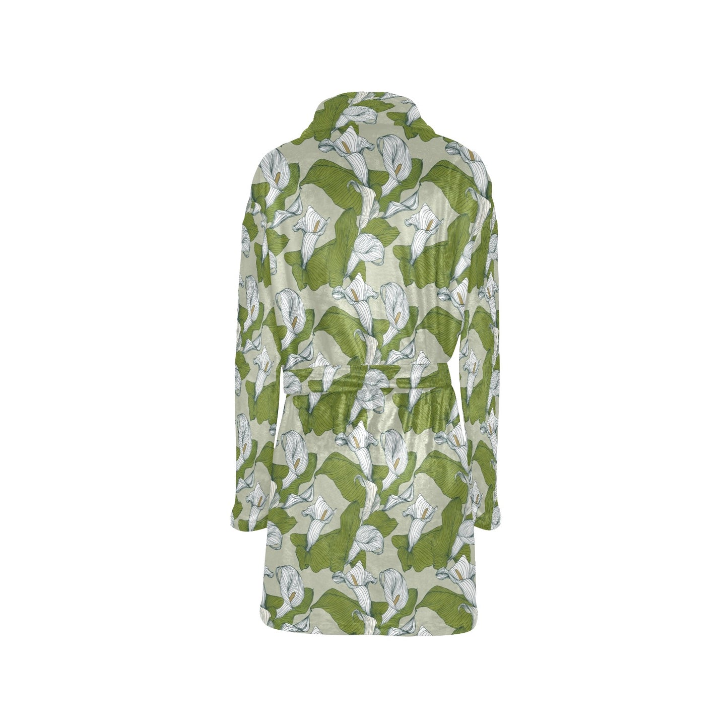 Lily Pattern Print Design LY08 Women's Fleece Robe