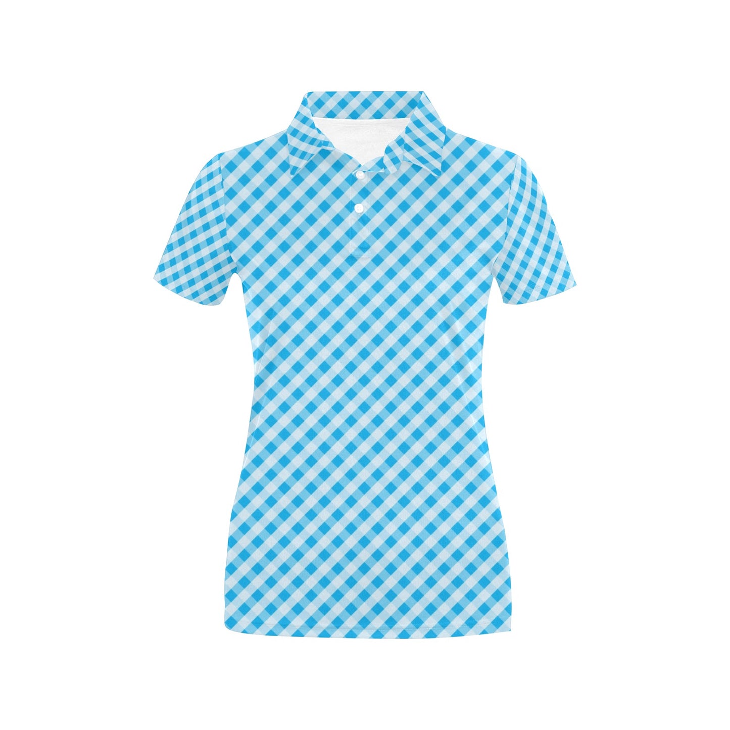 Gingham Print Design LKS401 Women's Polo Shirt