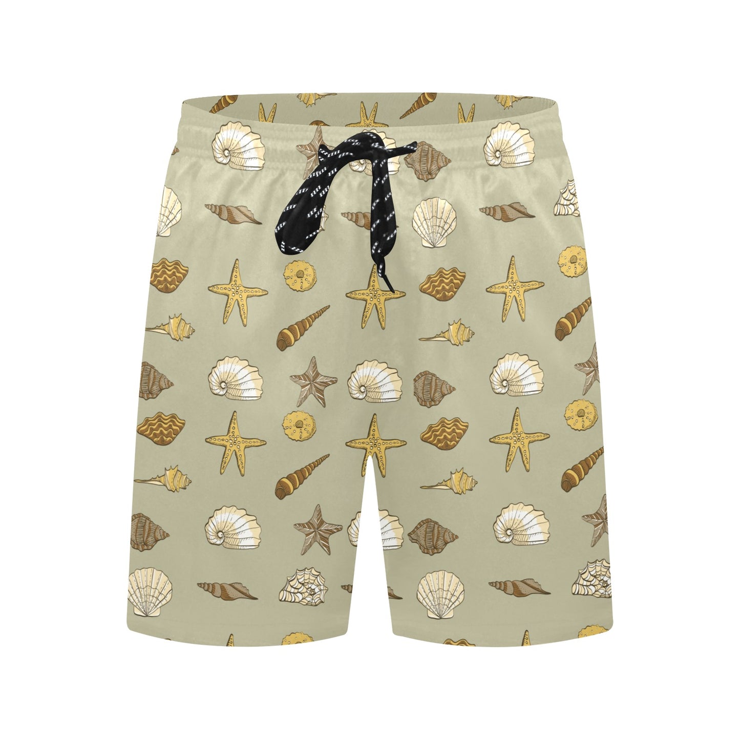 Seashell Beach Print Design LKS303 Men's Swim Trunks Beach Shorts