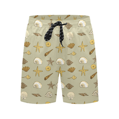 Seashell Beach Print Design LKS303 Men's Swim Trunks Beach Shorts