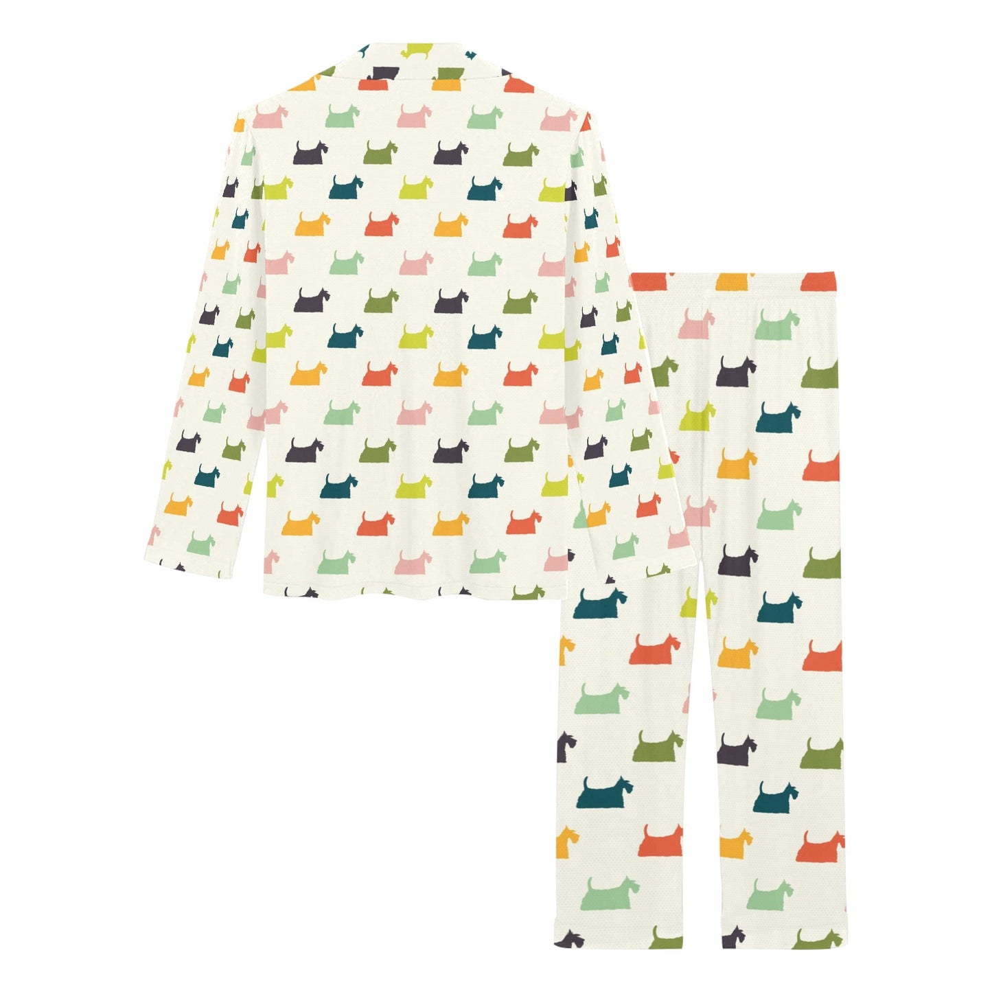 Scottish Terriers Print Design LKS305 Women's Long Pajama Set
