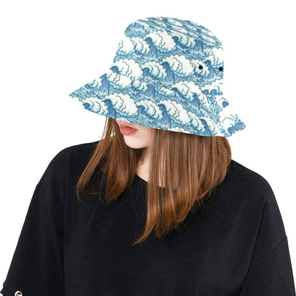 Wave Japan Style Print Design LKS304 Unisex Bucket Hat