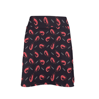 Shrimp Print Design LKS302 17" Golf & Pickleball Skort with Pockets