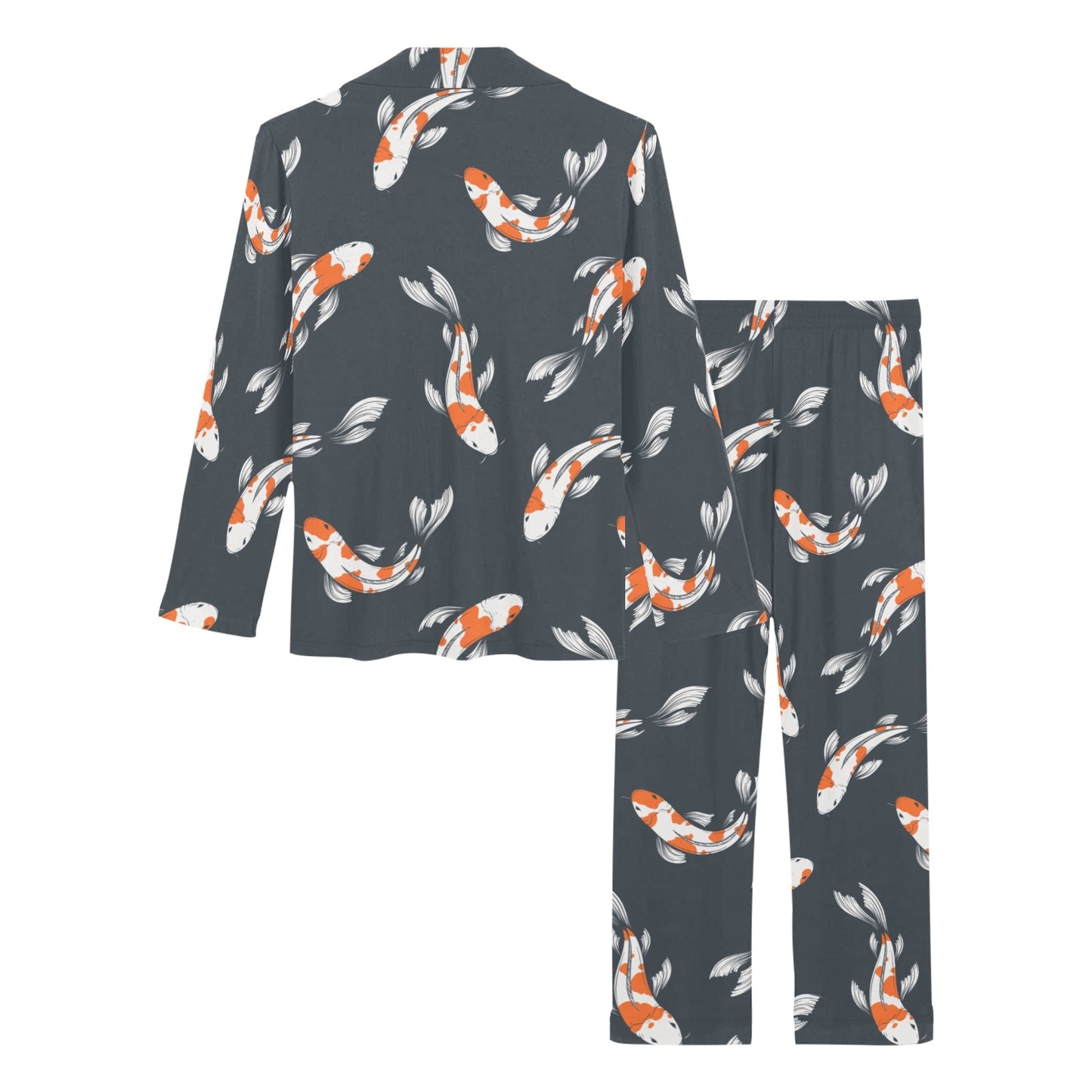 KOI Fish Pattern Print Design 04 Women's Long Pajama Set