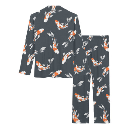 KOI Fish Pattern Print Design 04 Women's Long Pajama Set