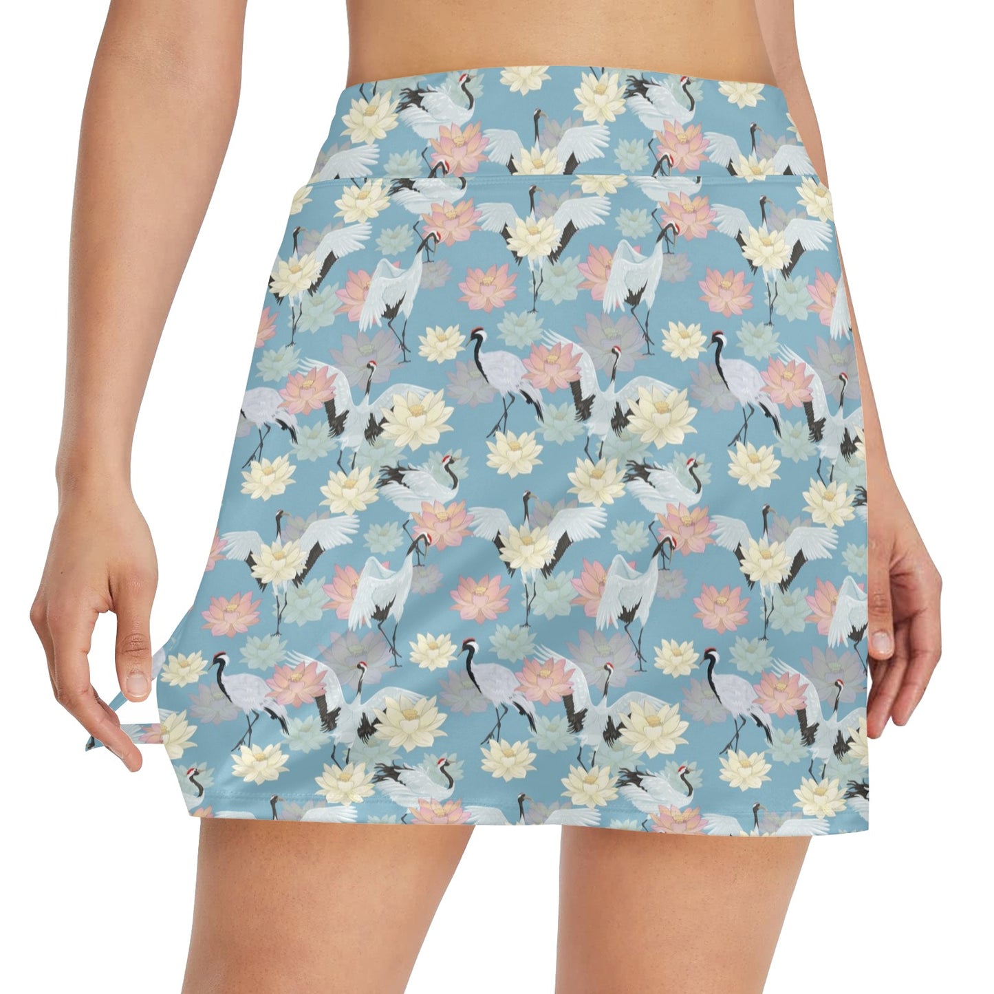 Water Lily Print Design LKS304 17" Golf & Pickleball Skort with Pockets