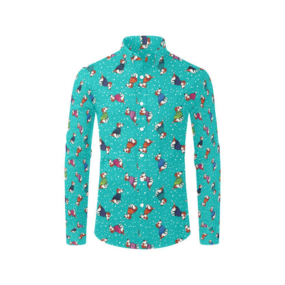 Russell Terriers Print Design LKS309 Men's Long Sleeve Dress Shirt