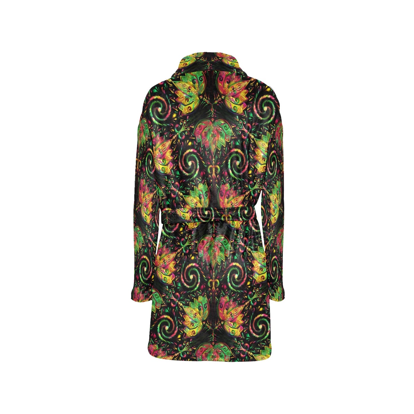 lotus Boho Pattern Print Design LO09 Women's Fleece Robe