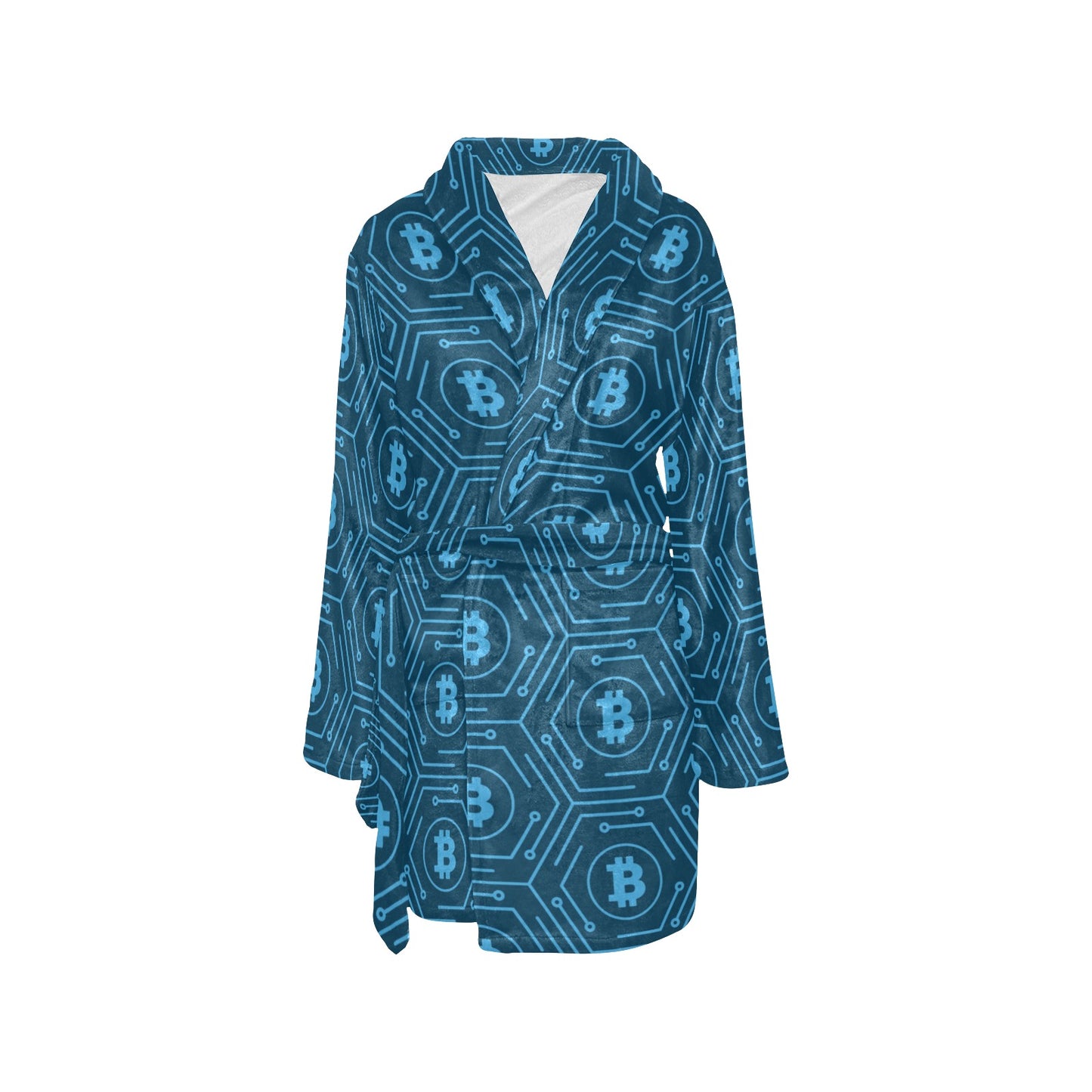 Cryptocurrency Pattern Print Design 04 Women's Fleece Robe