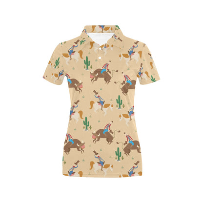 Rodeo Pattern Print Design A02 Women's Polo Shirt