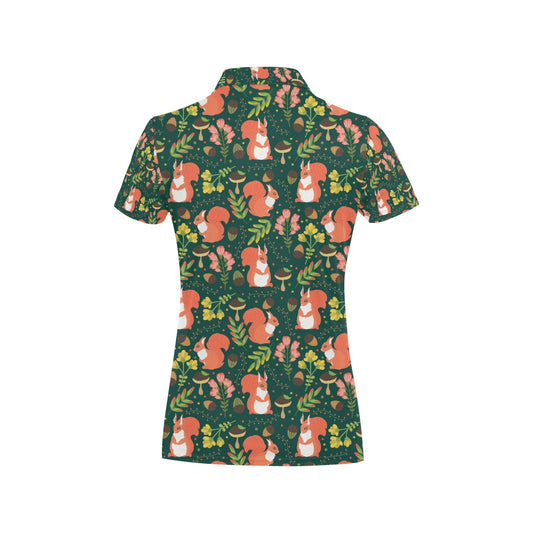 Squirrel Print Design LKS302 Women's Polo Shirt