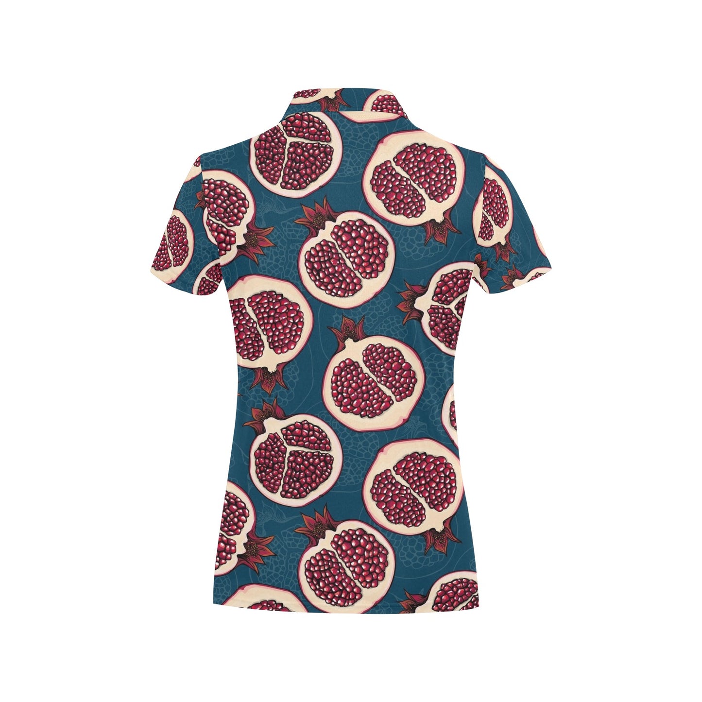 Pomegranate Pattern Print Design PG02 Women's Polo Shirt